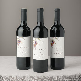 Rótulo De Garrafa De Cerveja Casamento de Branqueamento Elegante de Watercolor