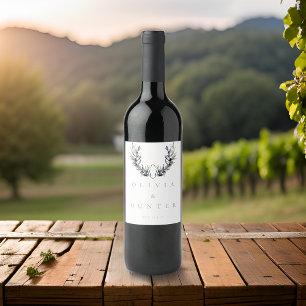 Rótulo De Garrafa De Cerveja Casamento de Branqueamento Moderno de Watercolor