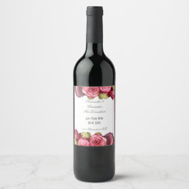 Rótulo De Garrafa De Cerveja Casamento de buquê floral rosa rosa rosa rosa