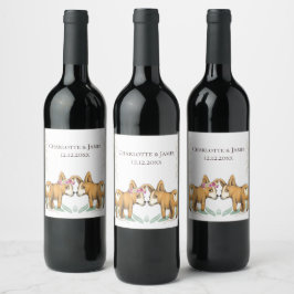 Rótulo De Garrafa De Cerveja Casamento de Cachorro Corgi Personalizado