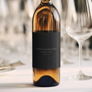 Rótulo De Garrafa De Cerveja Casamento de Caligrafia Moderna Elegante, Preta e 