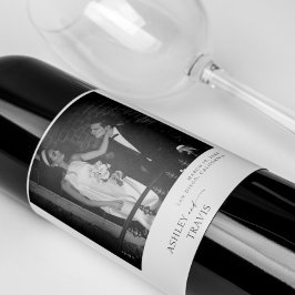 Rótulo De Garrafa De Cerveja Casamento de Casal de Foto Elegante