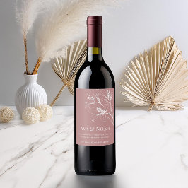 Rótulo De Garrafa De Cerveja Casamento de Contorno de Lily Rosa