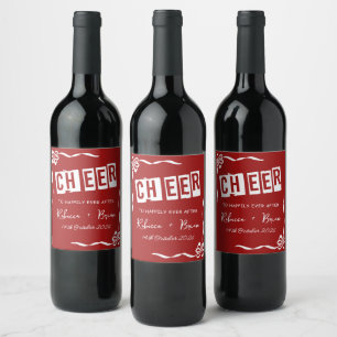 Rótulo De Garrafa De Cerveja Casamento de Desenho do Arco Desenho Vermelho e Br