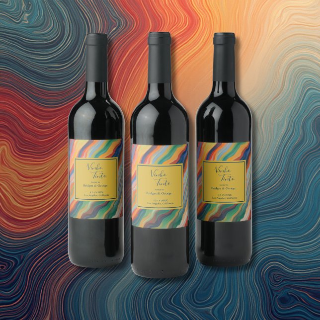 Rótulo De Garrafa De Cerveja casamento de destino africano abstrato marble (Criador carregado)