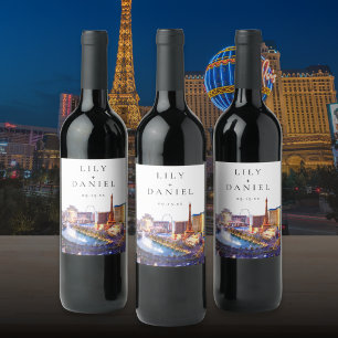 Rótulo De Garrafa De Cerveja Casamento de Destino com Aquarela em Las Vegas Nev