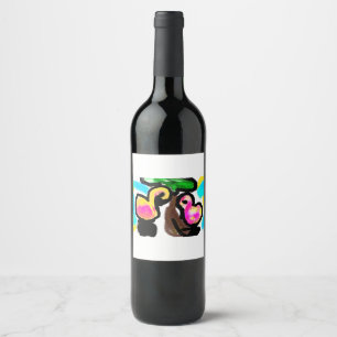 Rótulo De Garrafa De Cerveja Casamento de flamingos Rosa