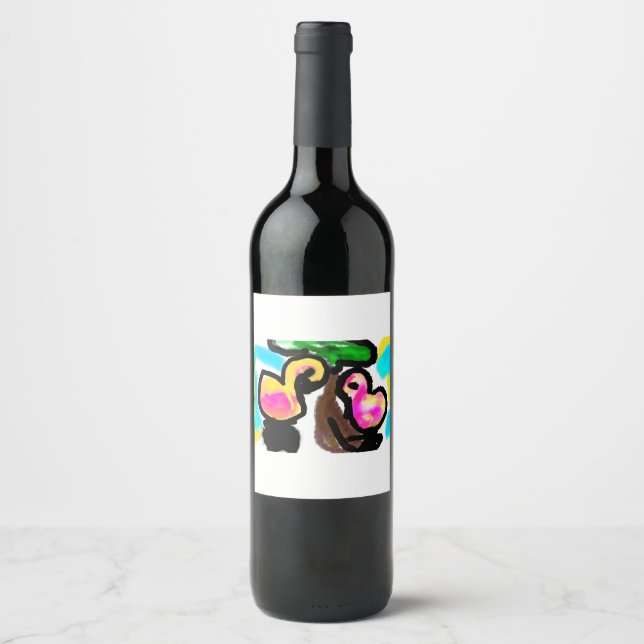 Rótulo De Garrafa De Cerveja Casamento de flamingos Rosa (Frente)