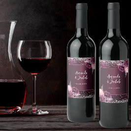 Rótulo De Garrafa De Cerveja Casamento de florais cor-de-prata cor-de-rosa