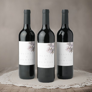 Rótulo De Garrafa De Cerveja Casamento de Flores de Peonia Aquarela