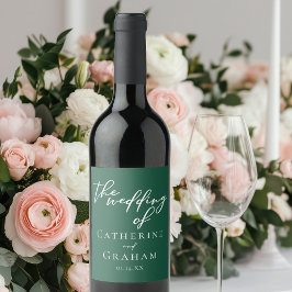 Rótulo De Garrafa De Cerveja Casamento de Floresta Chic com Tipografia Verde Em