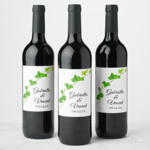 Rótulo De Garrafa De Cerveja Casamento de Folhagem com a Ivy Vine, em inglês ve