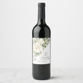 Rótulo De Garrafa De Cerveja Casamento de Folhagem Eucalyptus Floral Blanca