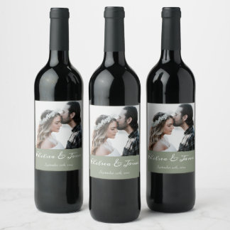 Rótulo De Garrafa De Cerveja Casamento de Fotografias de Sage e Caligrafia Bran