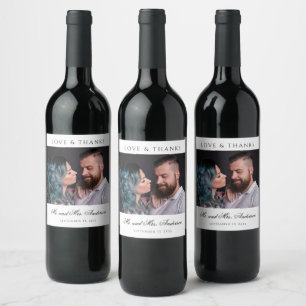 Rótulo De Garrafa De Cerveja Casamento de Fotografias de Script Preto Formal