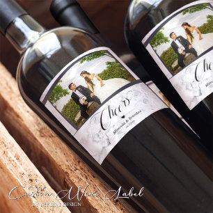 Rótulo De Garrafa De Cerveja Casamento de Fotografias Românticas Elegante Perso