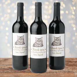 Rótulo De Garrafa De Cerveja Casamento de Gato Personalizado