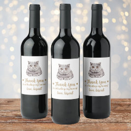 Rótulo De Garrafa De Cerveja Casamento de Gato Personalizado
