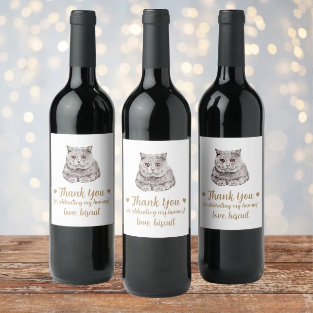 Rótulo De Garrafa De Cerveja Casamento de Gato Personalizado (Criador carregado)