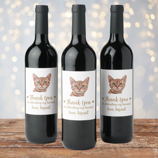 Rótulo De Garrafa De Cerveja Casamento de Gato Personalizado (Criador carregado)