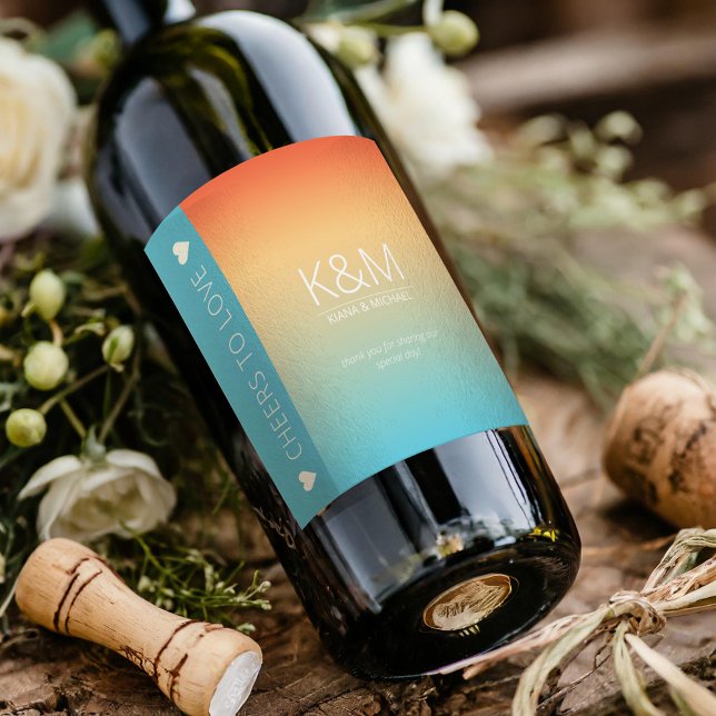 Rótulo De Garrafa De Cerveja Casamento de gradiente de humor Cheers Tropical Sk (Criador carregado)