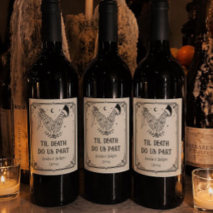 Rótulo De Garrafa De Cerveja Casamento de Halloween Até que a Morte nos Separe