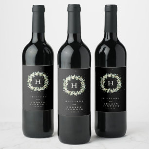 Rótulo De Garrafa De Cerveja Casamento de Inverno de Sabugueiro Preto + Eucalip
