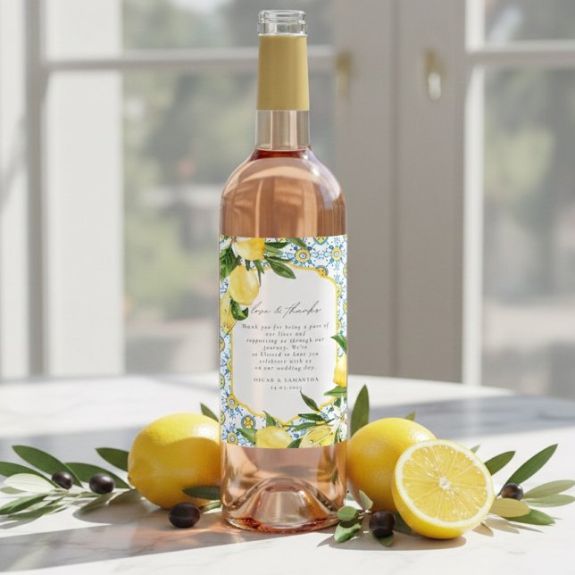 Rótulo De Garrafa De Cerveja Casamento de Limão Mediterrâneo  (Criador carregado)