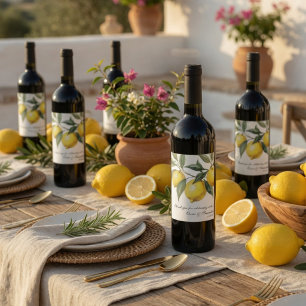 Rótulo De Garrafa De Cerveja Casamento de Limão Mediterrâneo Cítrico