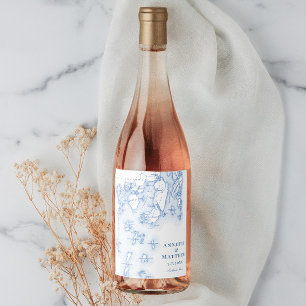 Rótulo De Garrafa De Cerveja Casamento de Marinhos Elegante do Mapa de Boothbay