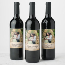 Rótulo De Garrafa De Cerveja Casamento de Modelo de Papel de Pergaminho Elegant