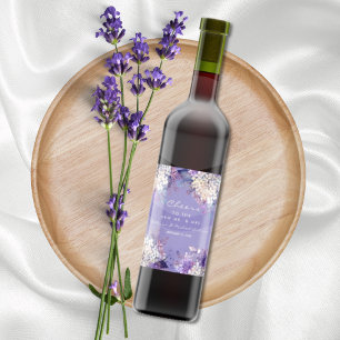 Rótulo De Garrafa De Cerveja Casamento de Mola Floral de Lavanda Romântica