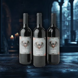 Rótulo De Garrafa De Cerveja Casamento de Morcego Gótico 