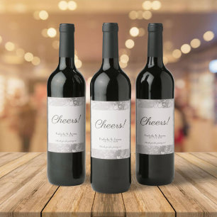 Rótulo De Garrafa De Cerveja Casamento de na moda Vintage Pewter