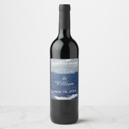 Rótulo De Garrafa De Cerveja Casamento de Ondas Oceânicas Obrigado