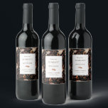 Rótulo De Garrafa De Cerveja Casamento de Outono com Folhas Elegantes<br><div class="desc">Este rótulo de vinho para casamento elegante apresenta folhas de laranja queimada e terracota pintadas à mão em aquarela,  dálias creme e bege,  e rosas de cor de ferrugem lindas,  perfeitas para um casamento de outono! Encontre itens correspondentes na Coleção Black Autumn Romance.</div>