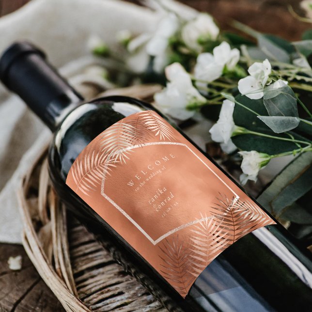 Rótulo De Garrafa De Cerveja Casamento de Palma Esmagadora Boas-vindas Terra Co (Criador carregado)