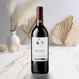 Rótulo De Garrafa De Cerveja Casamento de Peixes de Watercolor Koi