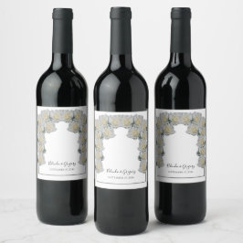 Rótulo De Garrafa De Cerveja Casamento de Rosas Brancas