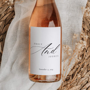 Rótulo De Garrafa De Cerveja Casamento de Roteiro Elegante Moderno