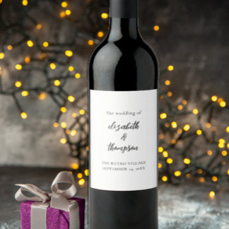 Rótulo De Garrafa De Cerveja Casamento de Script Simples Moderno