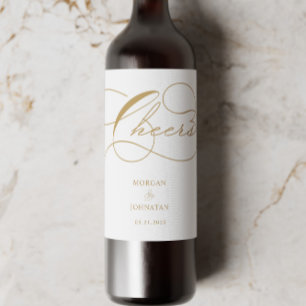 Rótulo De Garrafa De Cerveja Casamento de Tipografia Luxuosa