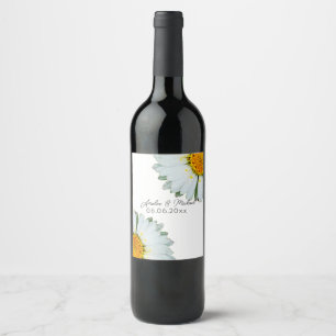 Rótulo De Garrafa De Cerveja Casamento de Verão Margarida Rústica