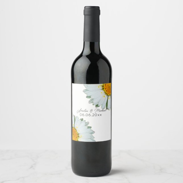 Rótulo De Garrafa De Cerveja Casamento de Verão Margarida Rústica (Frente)