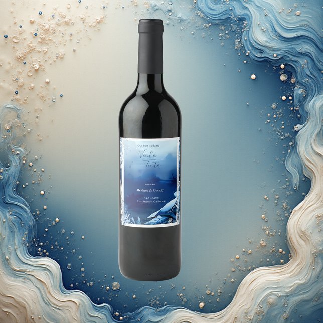 Rótulo De Garrafa De Cerveja casamento de vibe na costa azul (Criador carregado)