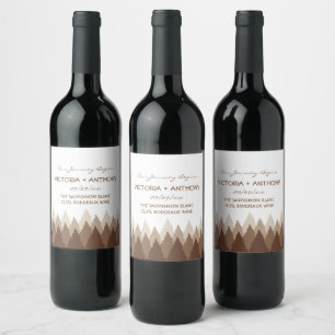 Rótulo De Garrafa De Cerveja Casamento de Woodland da Floresta Castanha