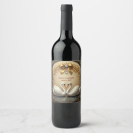Rótulo De Garrafa De Cerveja 🦢 Casamento do Cisne Dourado com Banda Romântica