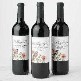 Rótulo De Garrafa De Cerveja Casamento do Pássaro nas Flores