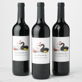 Rótulo De Garrafa De Cerveja Casamento dos Cisnes de Dois Corações Um Amor Pers