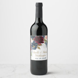 Rótulo De Garrafa De Cerveja Casamento Dourado de Prata Rosa Espelhada com mari